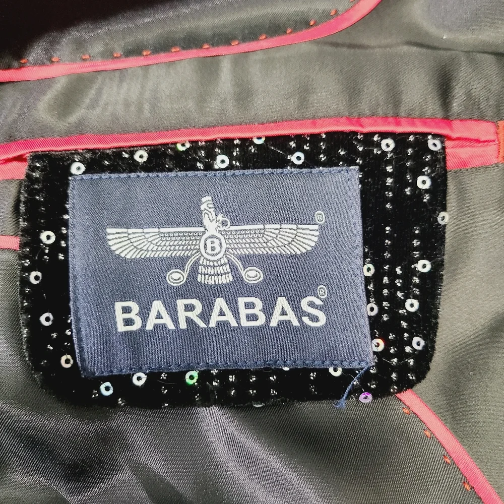 BARABAS Exclusive Velvet Shiny Applique Slim Fit Blazer Jacket‎ Size 52R 5XL